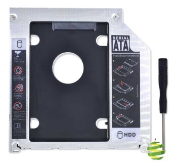 Boitier Caddy disque dur 2.5 HDD SSD HD 9.5mm SATA 3.0 pour Apple MacBook Pro Unibody A1278 A1286 et A1297 (2009-2012)