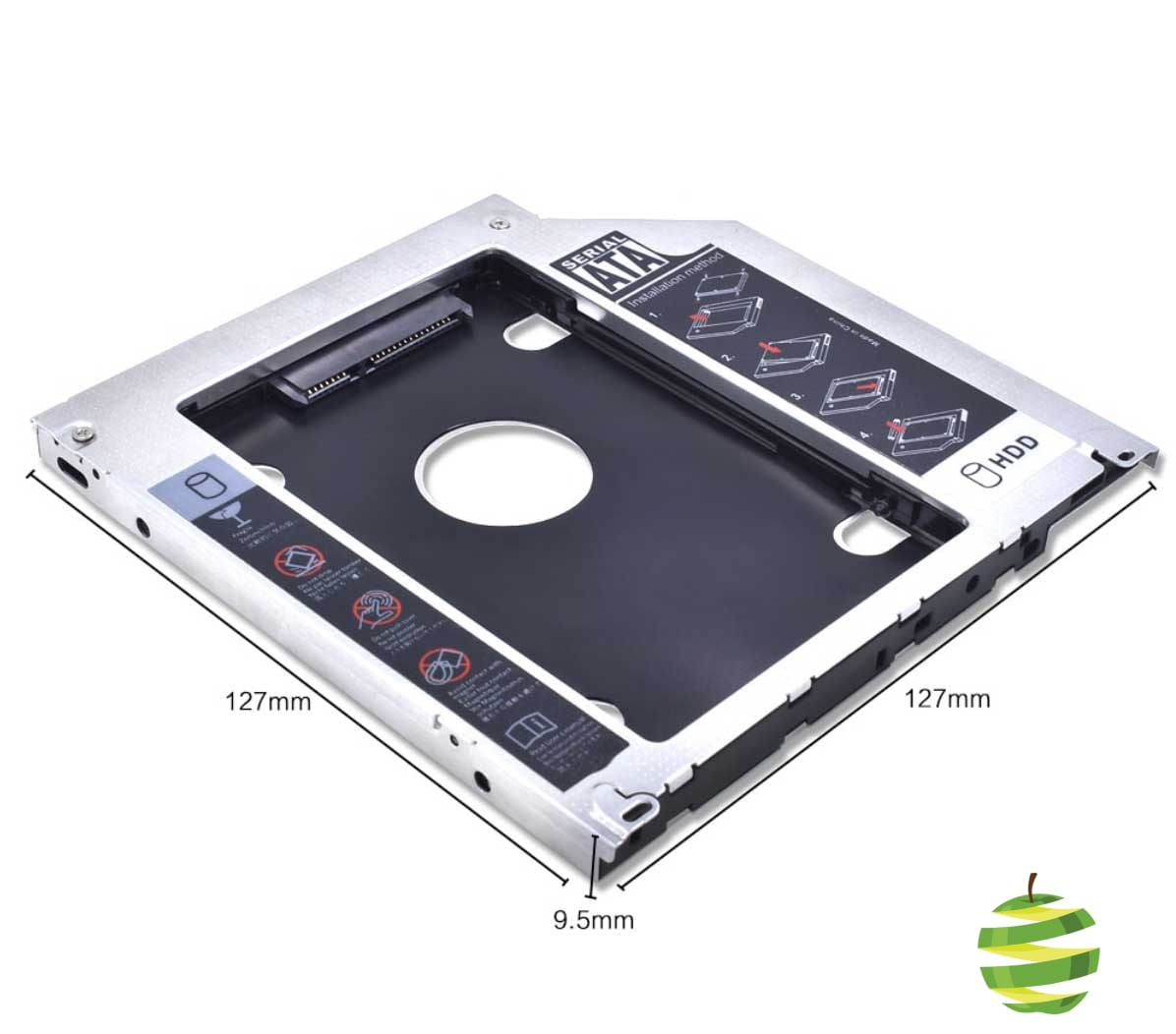 Boitier Caddy disque dur 2.5 HDD SSD HD 9.5mm SATA 3.0 pour Apple MacBook Pro Unibody A1278 A1286 et A1297 (2009-2012)_2-BestInMac