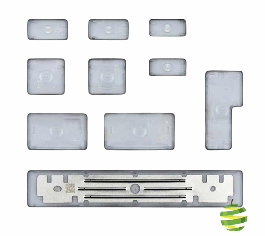 Vue arrière des Touches pour clavier Azerty (FR) MacBook Pro 16" A2141 et 13" A2289 A2251 (2019-2020)
