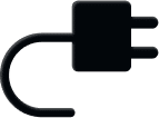 Icône de chargeur secteur avec texte : Chargeurs Mac Apple, adaptateurs secteur, câbles, alimentation HDMI